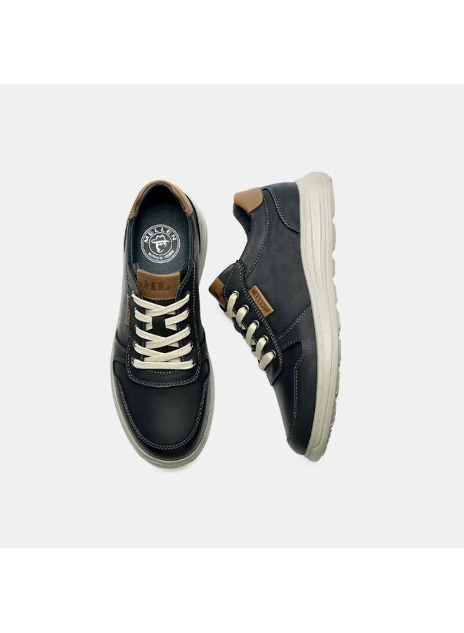 Mellen Retro Color Block Comfortable Wear-resistant Breathable Casual Sneakers Men Ms767591 Black 40 - Image 2