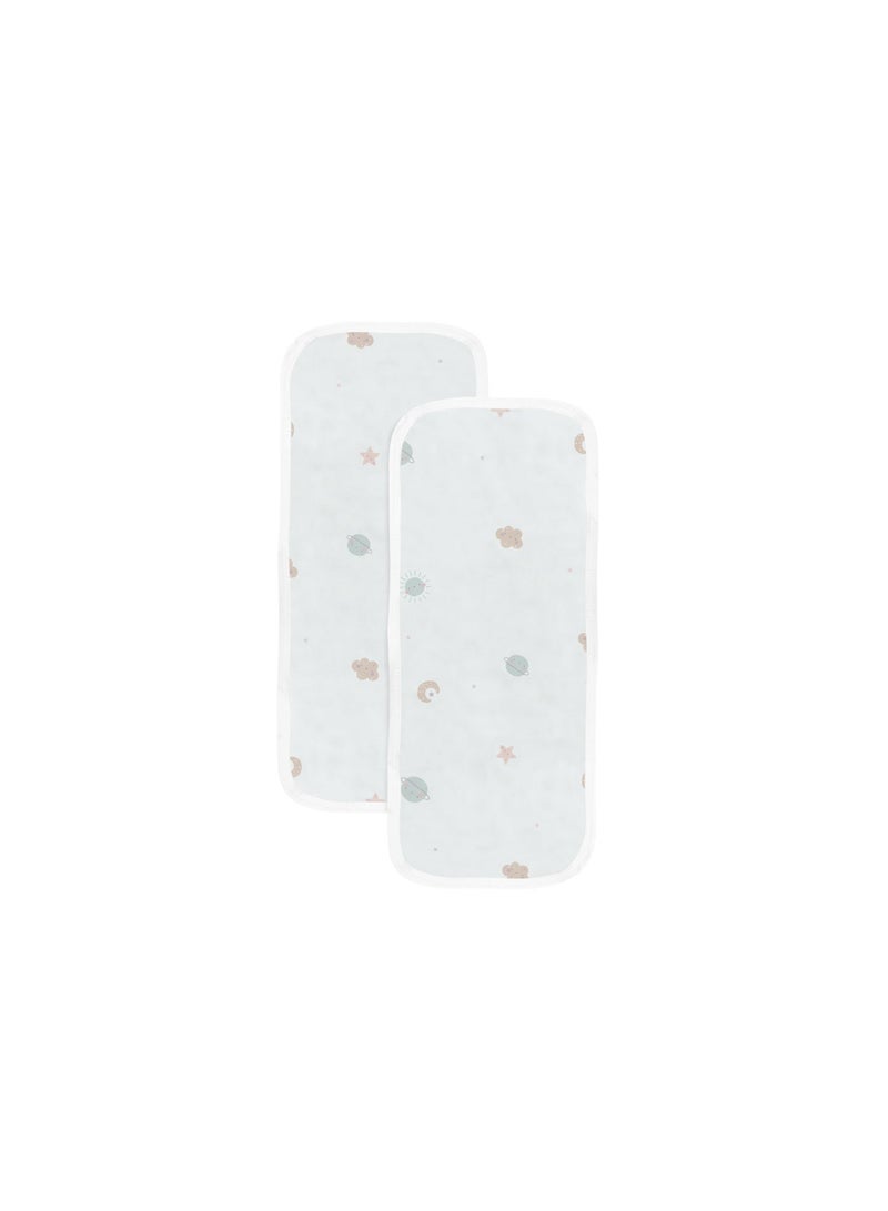 Hummingbird Premium Ultra-Soft Burping Cloths for Baby – Absorbent Breathable Shoulder Cloth for Feeding & Spit-Up, Planet Design - Image 1
