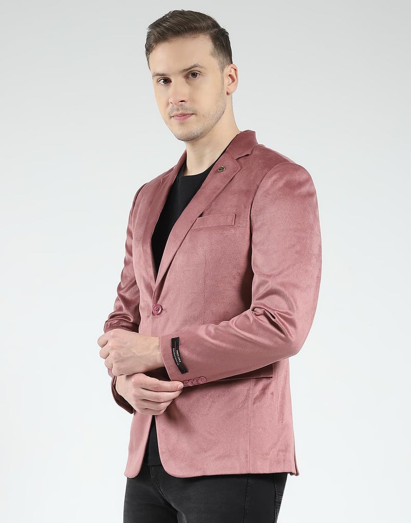 Monte Carlo Men's Regular Fit Formal Blazer | Solid Pattern | Notch Lapel Classic Office Blazer's for Men Red M (Pack of 1) - Image 2