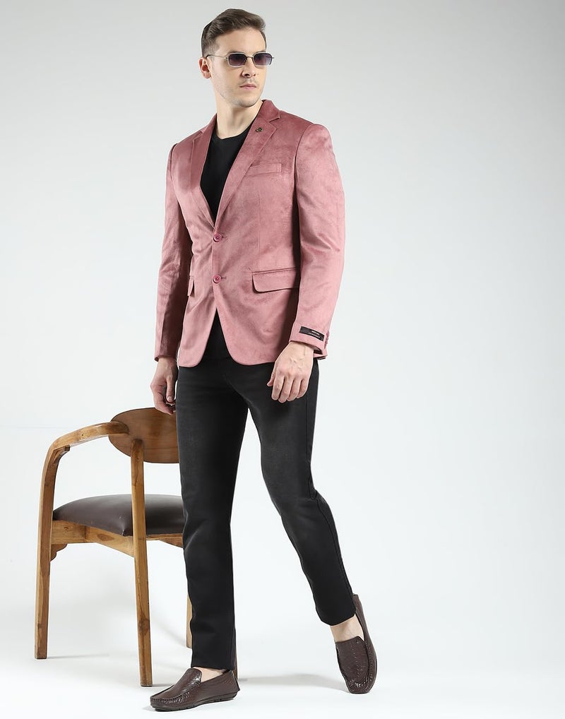 Monte Carlo Men's Regular Fit Formal Blazer | Solid Pattern | Notch Lapel Classic Office Blazer's for Men Red M (Pack of 1) - Image 5