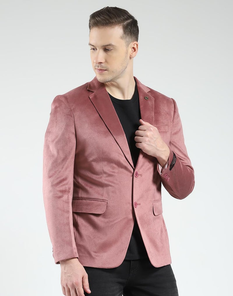 Monte Carlo Men's Regular Fit Formal Blazer | Solid Pattern | Notch Lapel Classic Office Blazer's for Men Red M (Pack of 1) - Image 3