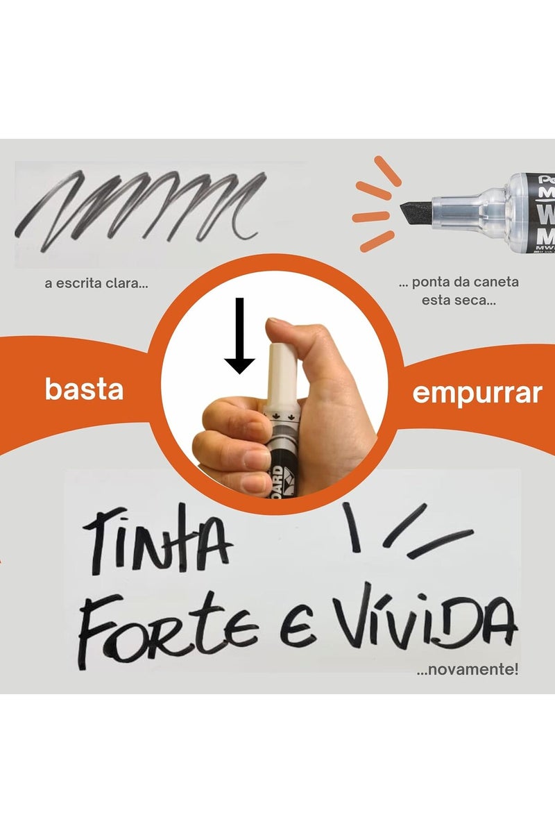 Pentel Maxiflo White Board Marker - Orange, Chisel Tip - Image 3