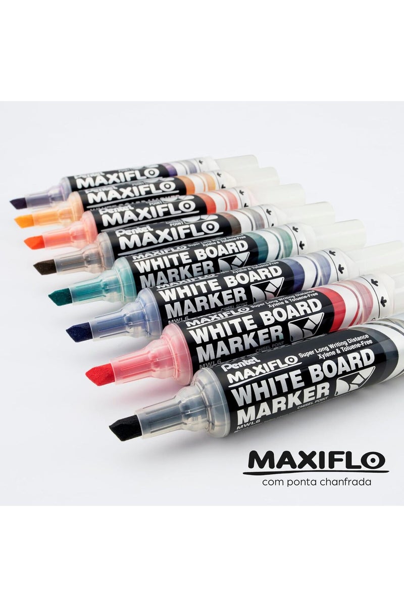 Pentel Maxiflo White Board Marker - Orange, Chisel Tip - Image 4