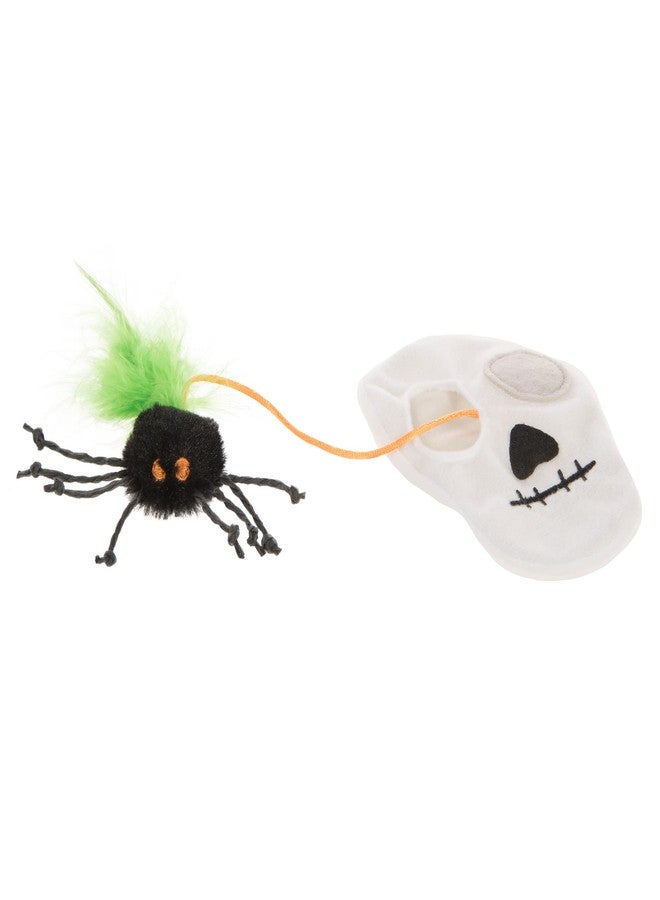 Petlinks Halloween Spider Stash Hide & Seek Plush Cat Toy - Black/White, One Size - Image 4