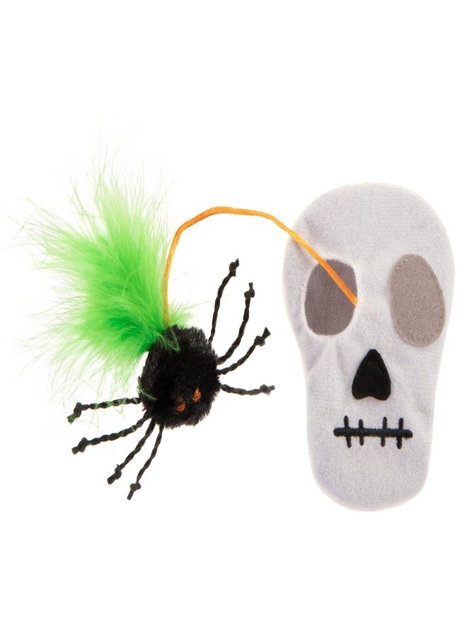 Petlinks Halloween Spider Stash Hide & Seek Plush Cat Toy - Black/White, One Size - Image 1