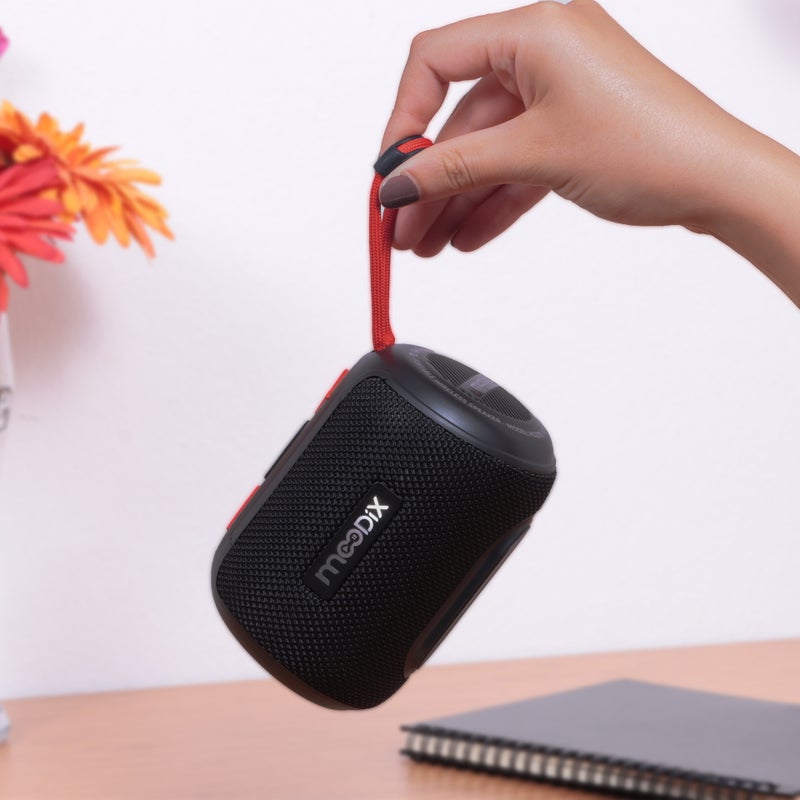 Moodix IPX6 Portable Wireless Water Resistant Bluetooth Speaker, Black - Image 3