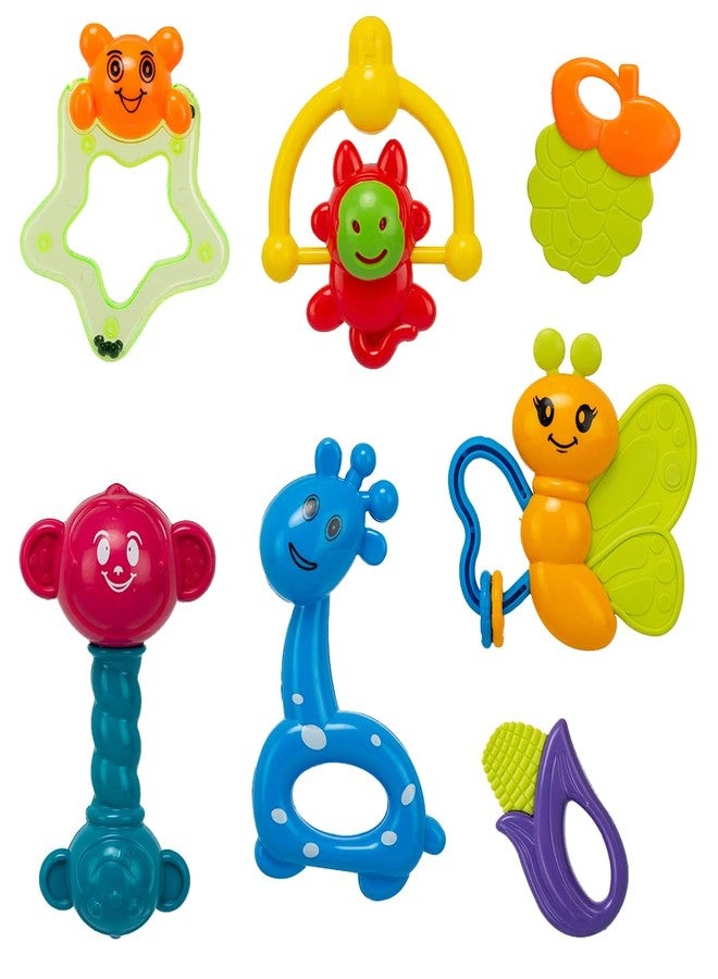 Innovitoy 7 Pcs Premium Baby Rattle & Teether Set | Non-Toxic, Safe Toy Gift Pack for Newborn & Infants 0-12 Months | Soft Sound with Fun Colors - Image 1
