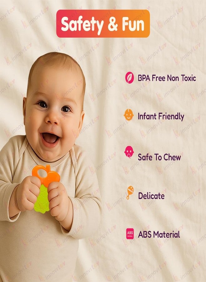 Innovitoy 7 Pcs Premium Baby Rattle & Teether Set | Non-Toxic, Safe Toy Gift Pack for Newborn & Infants 0-12 Months | Soft Sound with Fun Colors - Image 5