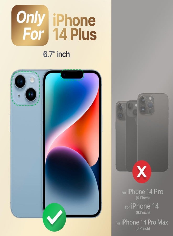 XYZ جراب حماية XYZ لهاتف آيفون 14 بلس، لون وردي | مع حامل، مزود بحلقة مزدوجة، للنساء والفتيات، مزين بالترتر، فاخر، على شكل قلب - Image 2