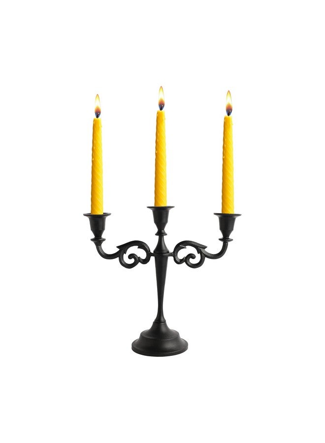 Rely+ 3 Arm Black Candelabra 11 Inch Tall Candlesticks Holders for Table Candle Holders for Home Christmas Decor Wedding Parties Dining Table Centerpiece - Image 1