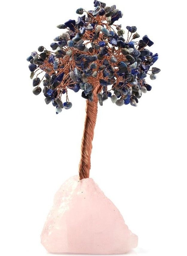 Sahi Aksesuar - Pink Quartz - Lapis Lazuli Natural Stone Wire Wrapped Design Tree - Image 1