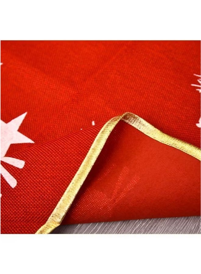 Y&D Decorative Christmas Tree Skirt Red/White/Gold 96cm - Image 4