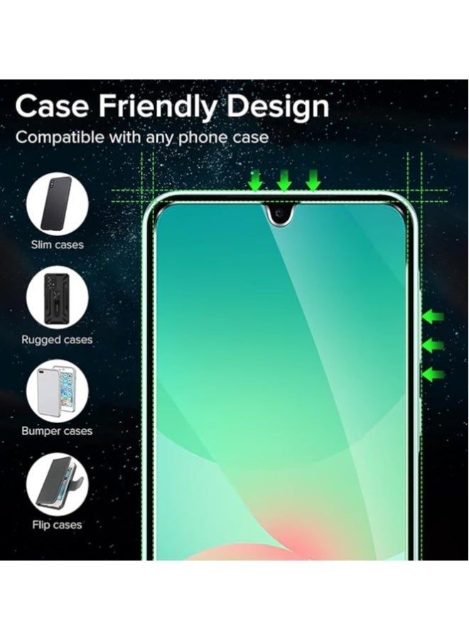 DUSALA 2 Pack Tempered Glass for Samsung Galaxy A26 5G Screen Protector, Anti-Scratch Case Friendly Clear HD Film - Image 4
