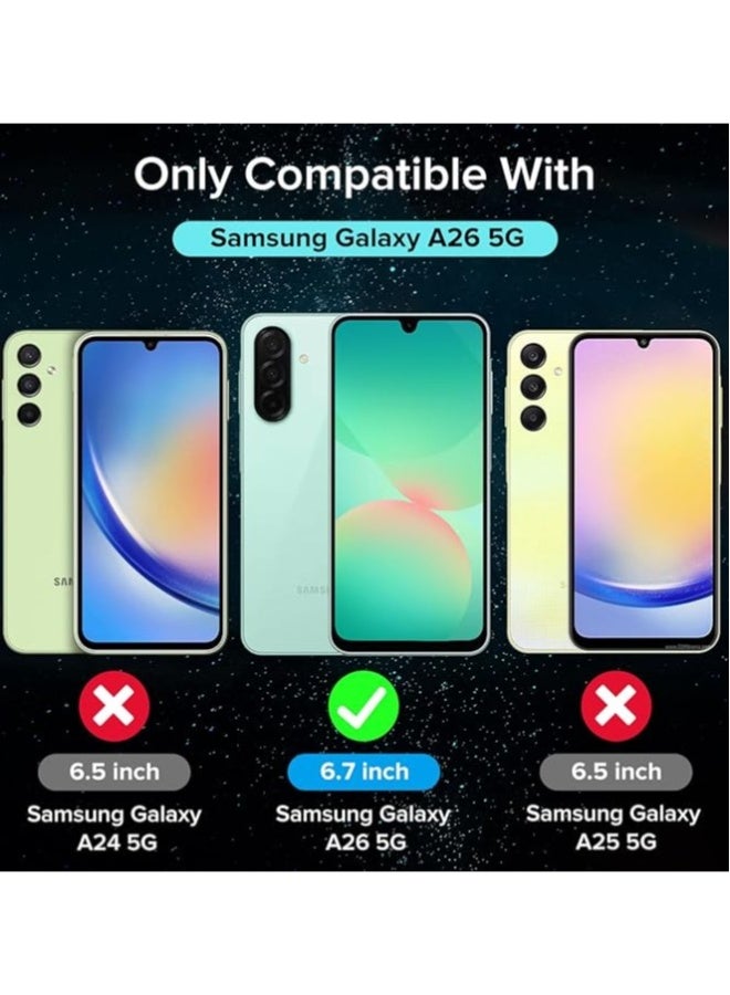 DUSALA 2 Pack Tempered Glass for Samsung Galaxy A26 5G Screen Protector, Anti-Scratch Case Friendly Clear HD Film - Image 2