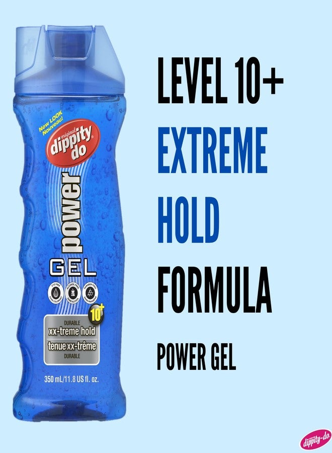 dippity-do Dippity Do Power Gel - Men's Strong Hold Hair Gel - High Shine, Natural Feel and Non-Flaking - Formulated with Panthenol, Argan Oil, Olive Oil and Tea Tree Oil - 350 mL/11.8 fl oz - Image 3