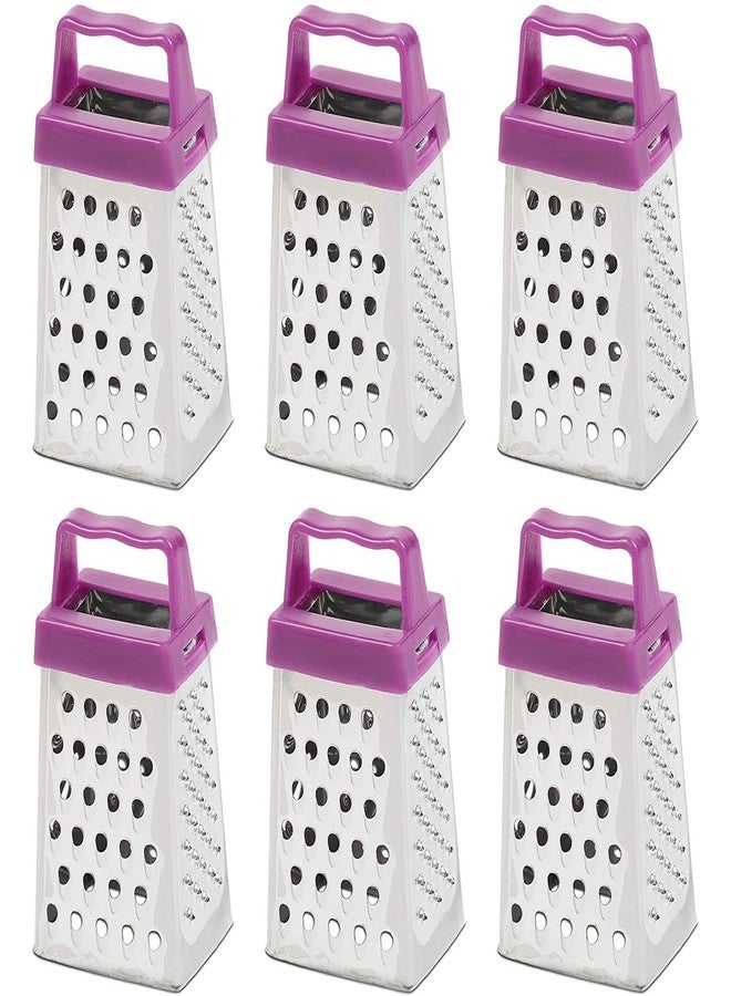 Juvale Mini Stainless Steel Cheese Grater Set - 4-Sided Zester Grater - Durable Stainless Steel Set - Compact Kitchen Utensils - Pack of 6, 1.5"x 2.9"x 1.15" - Image 1
