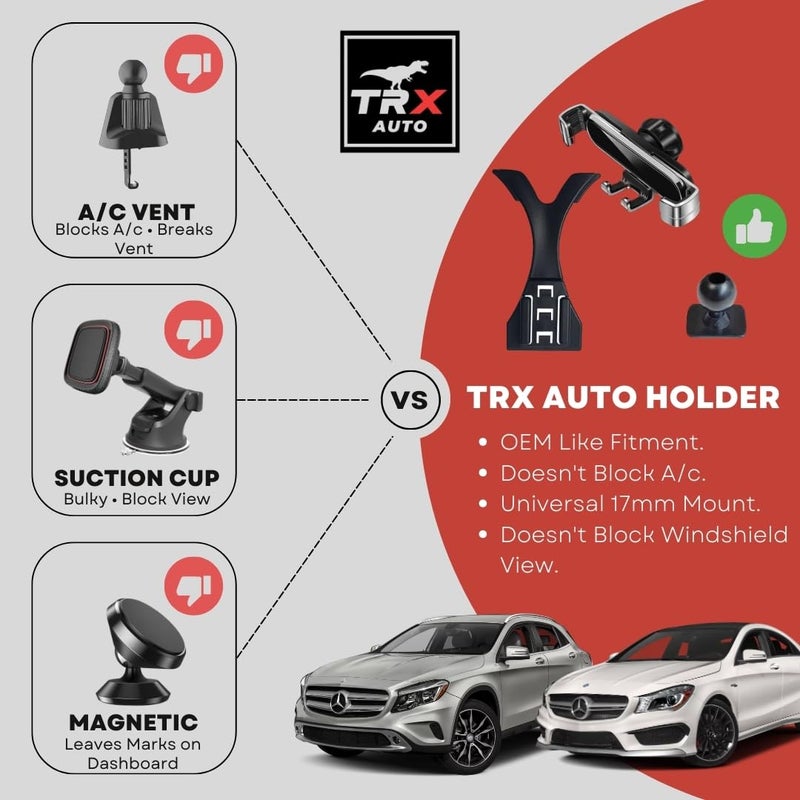TRX AUTO Phone Holder Mount With Gravity Phone Holder For Mercedes Benz GLA, CLA & A Class 2013 To 2019 | Mercedes Benz A 200, A250, A220, CLA 200, CLA 250 Accessories | Mobile Phone Holder - Image 2