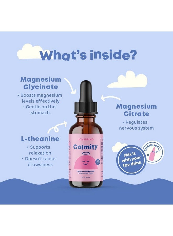 JoySpring Magnesium Citrate & Glycinate Liquid for Kids - Sugar & Gluten-Free Supplement with L-Theanine & Chamomile - Supports Kids & Teens (1 fl oz, 30 Servings) - Image 4
