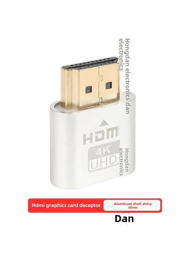 بطاقة فيديو افتراضية HDMI مزيفة تحميل شاشة قفل HDMI Treasure dummyplug Virtual Display 3060-اللون: HDMI edid [غلاف من الألومنيوم فضي لامع] - Image 1