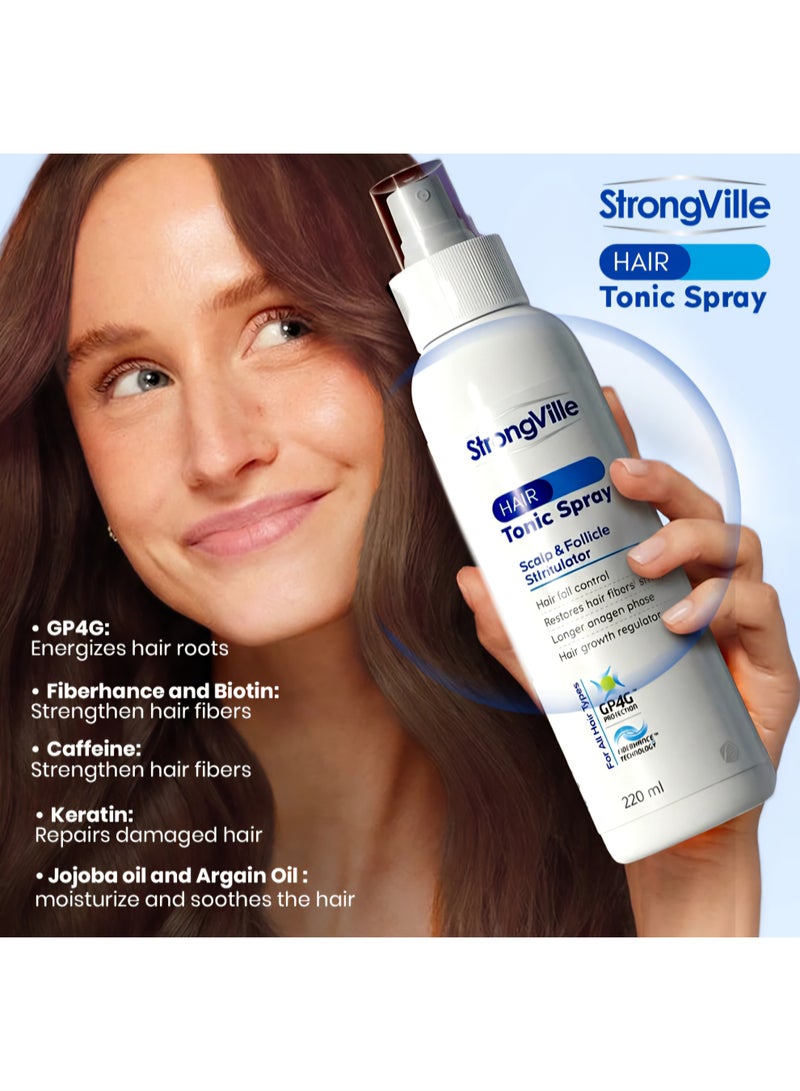Strongville Hair Tonic Spray Scalp & Follicle Stimulator 220 ml For All Hair Types - Image 3