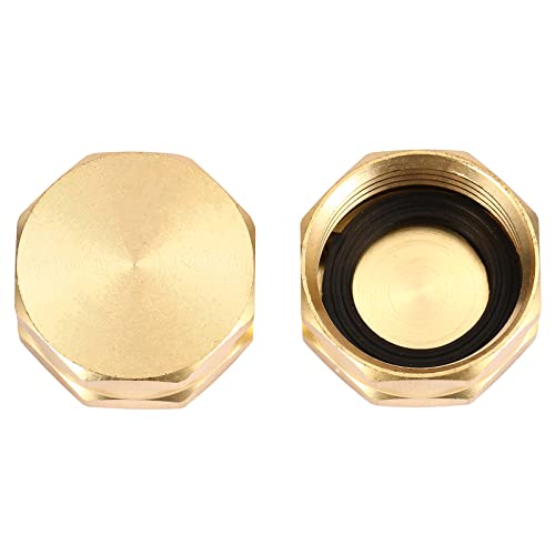 Sanpaint 2 Pack Garden Hose End Caps with Washers, Brass Spigot Cap, 3/4" Female End Cap - Image 3