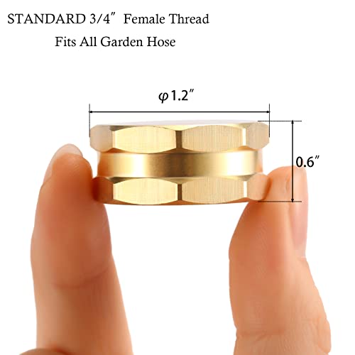 Sanpaint 2 Pack Garden Hose End Caps with Washers, Brass Spigot Cap, 3/4" Female End Cap - Image 2