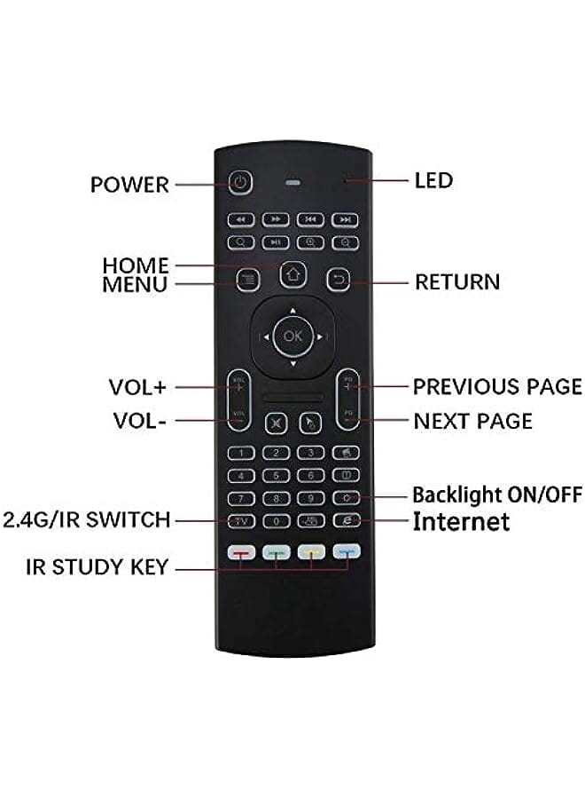 BURAQ Mx3 Air Mouse Backlight Wireless Keyboard 2.4G Wireless Remote Control Mxiii Fly Air Mouse Backlit For Android Tv Box Pc - Image 2