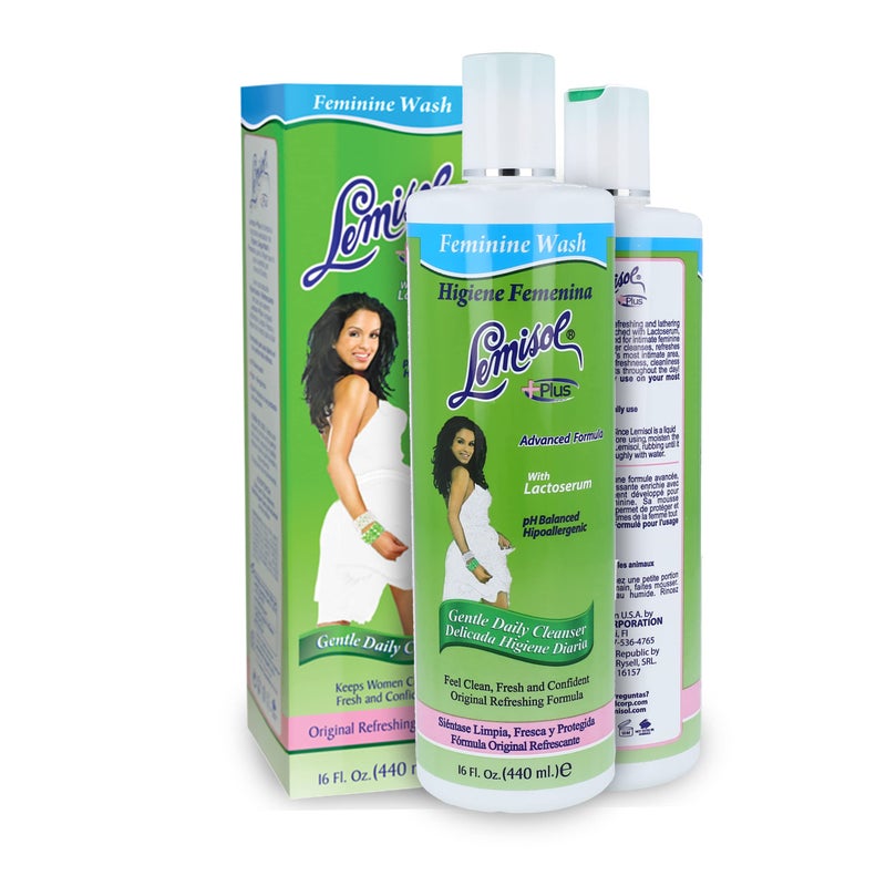 Lemisol Feminine Wash, Gentle Daily Cleanser with Lactoserum, Helps you Keep pH Balanced, Hypoallergenic, Keeps Women Clean, Fresh and Confident, Original Formula, 16 Fl Oz, [Pack of 2] - Image 1