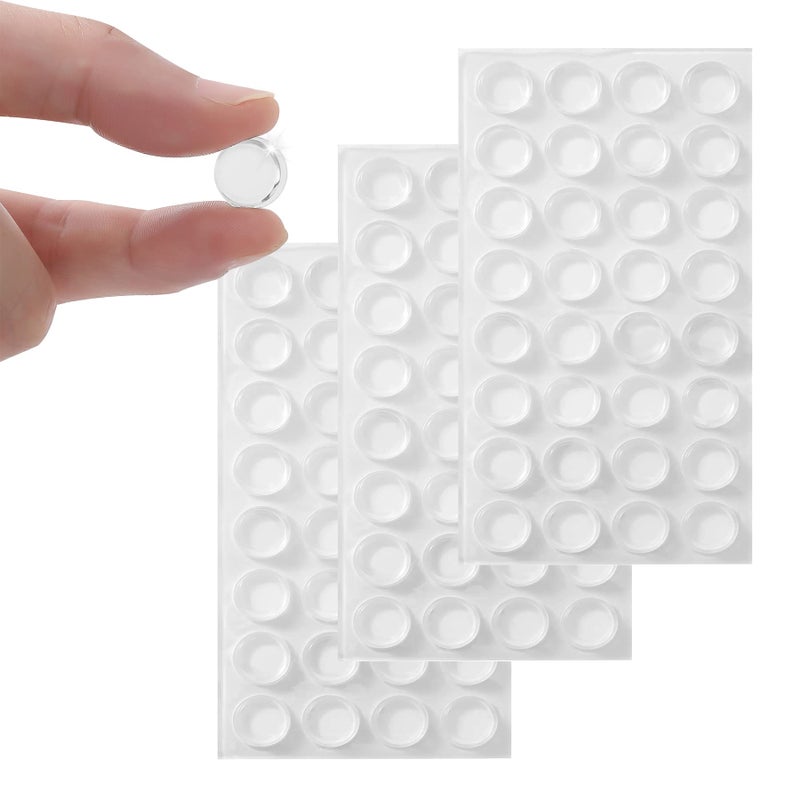 Furnigear Cabinet Bumpers Soft Self-Adhesive Clear Rubber Bumper- Cabinet Door pumpers dots Clear Cabinet stoppers Furniture Noise Reducing Silicone Rubber Bumper Extremely Durable(96Pcs) - Image 1
