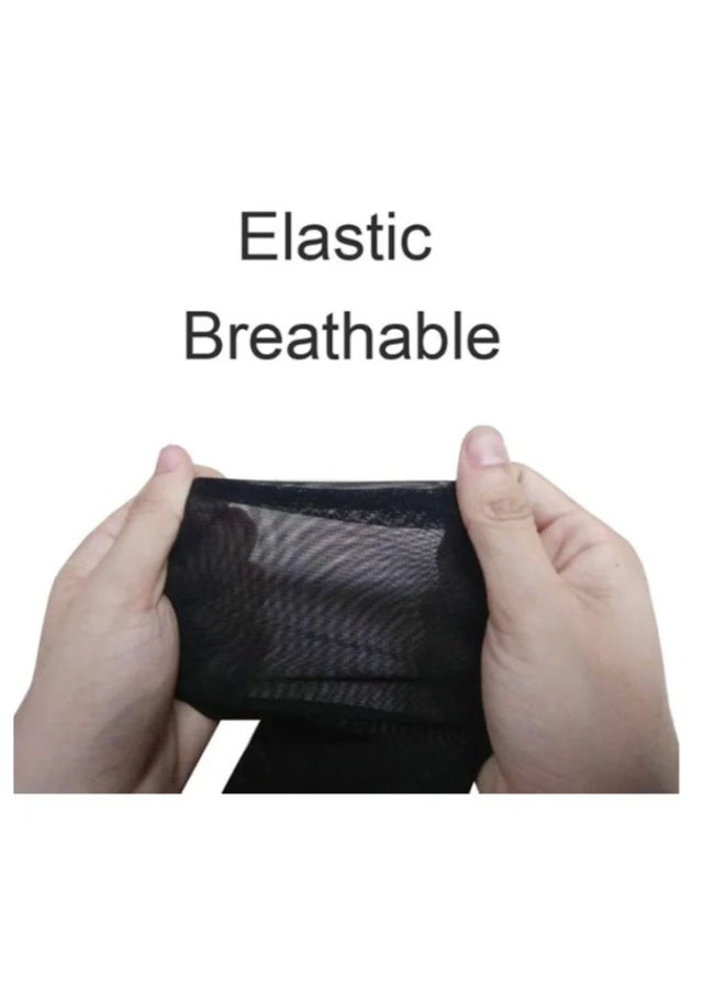 daydayup 2 PCS Womens Gloves Thin Lace Black Hollow Transparent Long Gloves Soft Breathable Solid Net Yarn Elasticity - Image 4