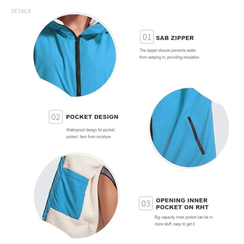 HI SUYI Thermal Surf Poncho Changing Robe Unisex Swim Parka Oversize Long Fleece Waterproof Heat Swimming Jacket Wetsuit Towel Hooded - Image 3