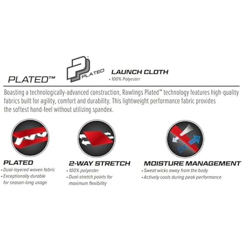 Rawlings راولينغز | سلسلة الإطلاق بنطلون بيسبول قصير | حجم صغير للبالغين | أبيض - Image 4
