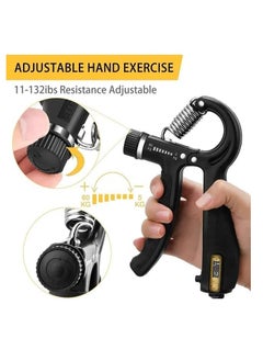 SportQ SportQ Hand Grip Strengthener Kit, 5 Pack, Adjustable Grip Exerciser, Finger Stretch Resistance Expander Bands, Finger Strength Trainer, Hand Press Ball and Exercise Ring multitype  - Image 3