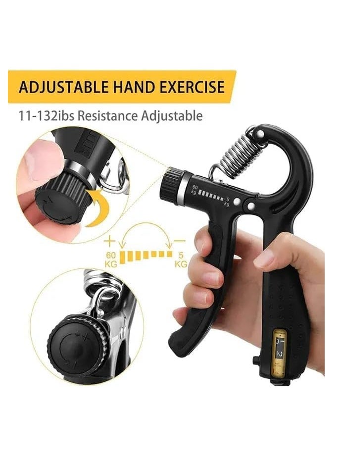 SportQ SportQ Hand Grip Strengthener Kit, 5 Pack, Adjustable Grip Exerciser, Finger Stretch Resistance Expander Bands, Finger Strength Trainer, Hand Press Ball and Exercise Ring multitype  - Image 3