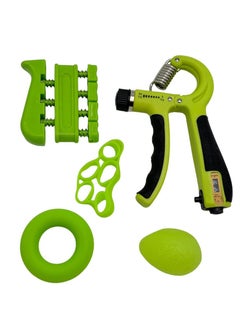 SportQ SportQ Hand Grip Strengthener Kit, 5 Pack, Adjustable Grip Exerciser, Finger Stretch Resistance Expander Bands, Finger Strength Trainer, Hand Press Ball and Exercise Ring multitype  - Image 1
