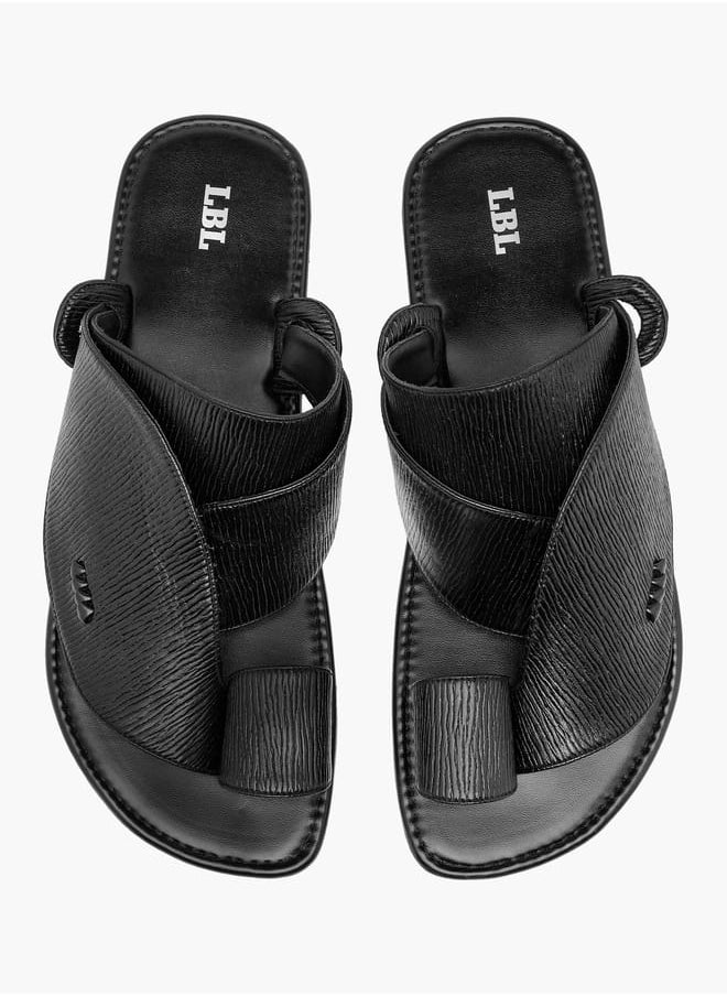 LBL by Shoexpress Men Textured Slip-On Arabic Sandals with Toe Loop  - Image 1