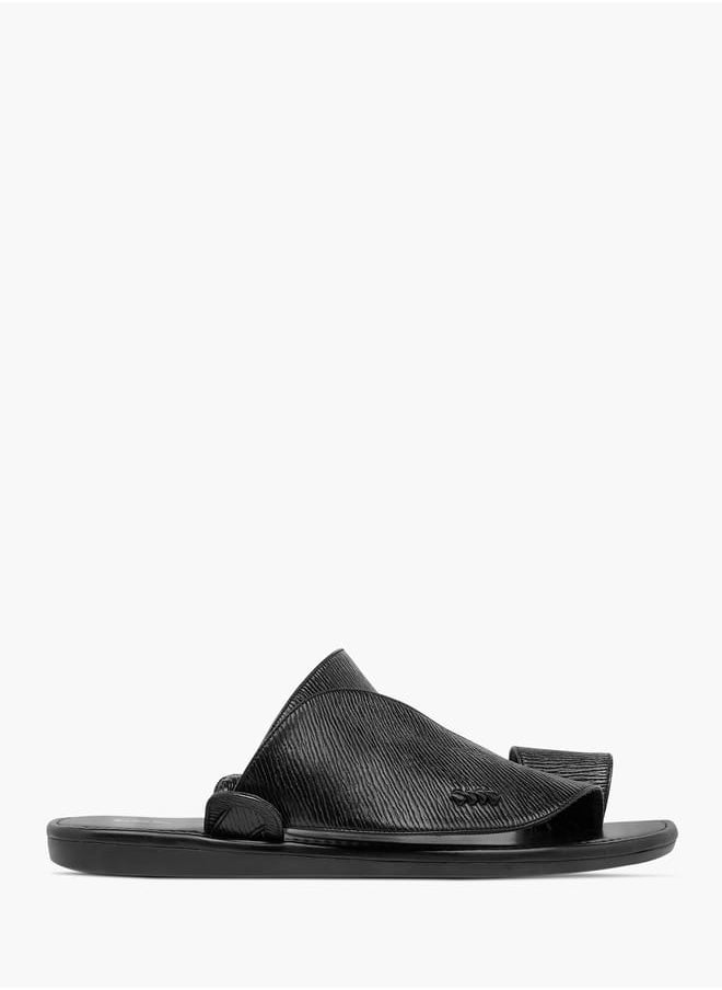 LBL by Shoexpress Men Textured Slip-On Arabic Sandals with Toe Loop  - Image 2