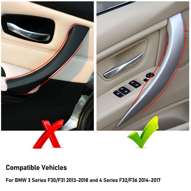 TTCR-II أغطية مقابض الأبواب TTCR-II متوافقة مع BMW 3 Series F30 و 4 Series، 2 قطع من أغطية مقابض الأبواب تناسب BMW 325i 328i 330i 335i F30/F31 2012-2018 و428i 435i F32/F36 2014-2017 (بيج) - Image 2