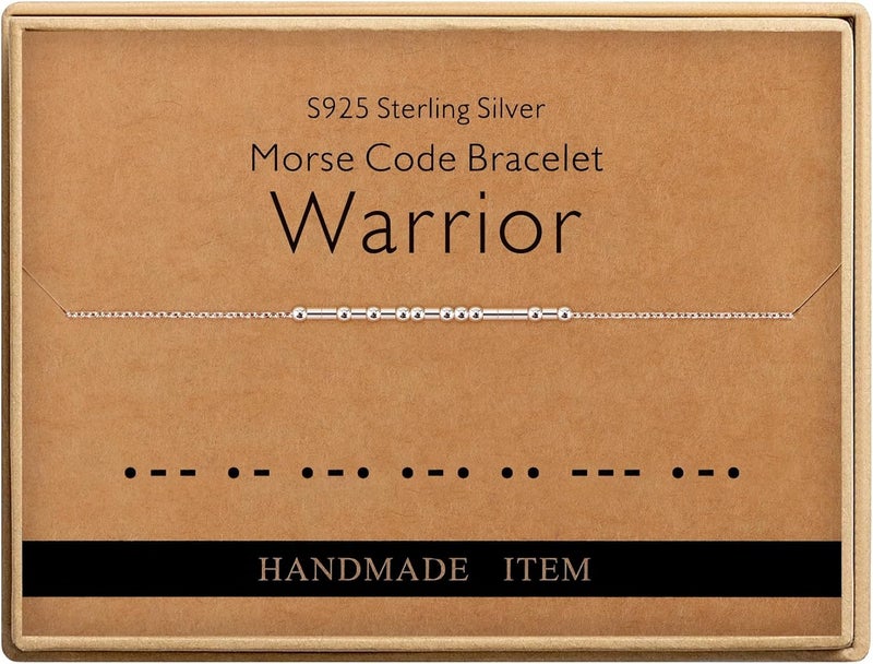 Monily Inspirational Gifts for Women Morse Code Bracelets for Women Funny Bracelet for Friend Funny Gift for Women Sterling Silver Bracelet for Women - Image 1