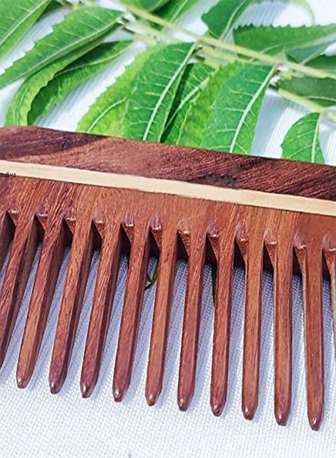 Rufiys Wooden Comb For Women & Men | Neem Wood Wide Tooth Hair Comb for Hair Growth | Anti Dandruff (Wide Tooth 10 Cm) - Image 5