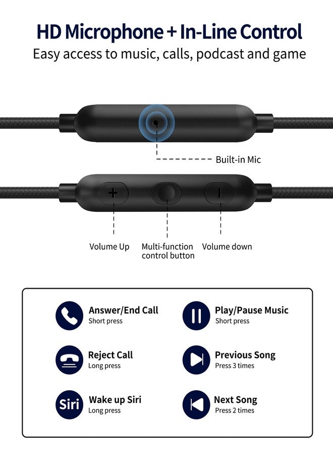 APETOO 3.5mm Wired Earbuds Headphones for Samsung A15 A14 A13 A12 A52, Noise Isolation in-Ear Earphones with Mic Volume Control HiFi Stereo for iPhone iPod Laptop Gaming Controller Android Phone MP3/MP4 - Image 4