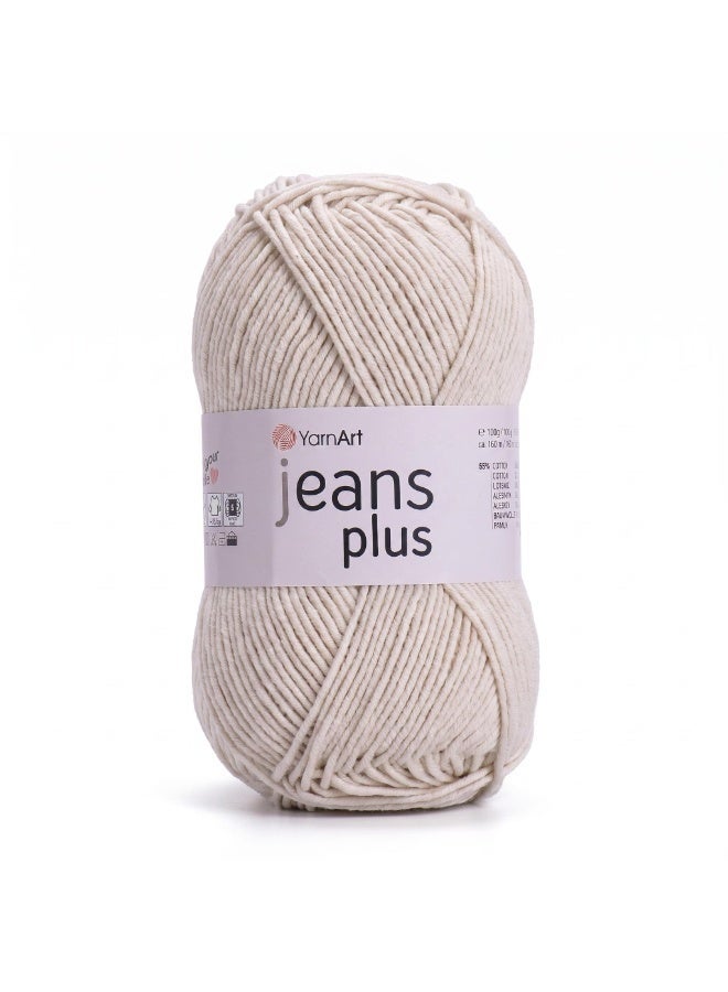 YarnArt Jeans Plus Yarn – Light Beige – Color 05 – 100g - Image 1