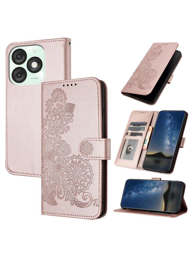 اس-توب جراب لهاتف Itel A50 من الجلد المنقوش بزهرة الداتورة - Image 1