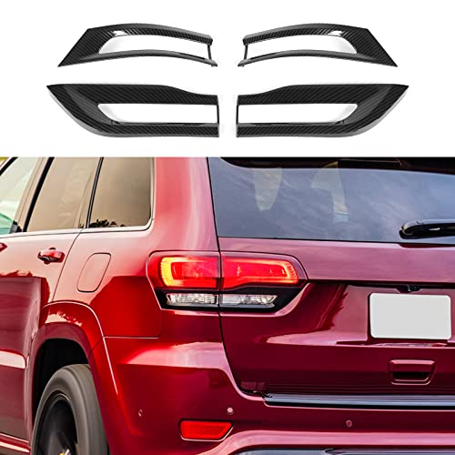 Jimen Compatible with Jeep Grand Cherokee 2014-2020, 4PCS Tail Light Cover Trim Exterior Accessories (Black) - Image 1