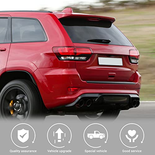 Jimen Compatible with Jeep Grand Cherokee 2014-2020, 4PCS Tail Light Cover Trim Exterior Accessories (Black) - Image 4