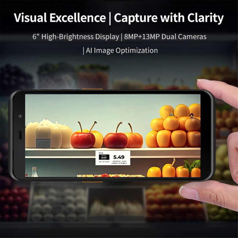 Smart Handheld PDA Google 8-Core PDA 6.0-inch Touchscreen 4+64GB Google PDA Running Android 14 System Portable Mobile Data Collection Terminal Device Supports 1D/2D Barcode Scanning Equipped with Wi-Fi, 4G+NFC+Bluetooth Features 5000mAh - Image 5