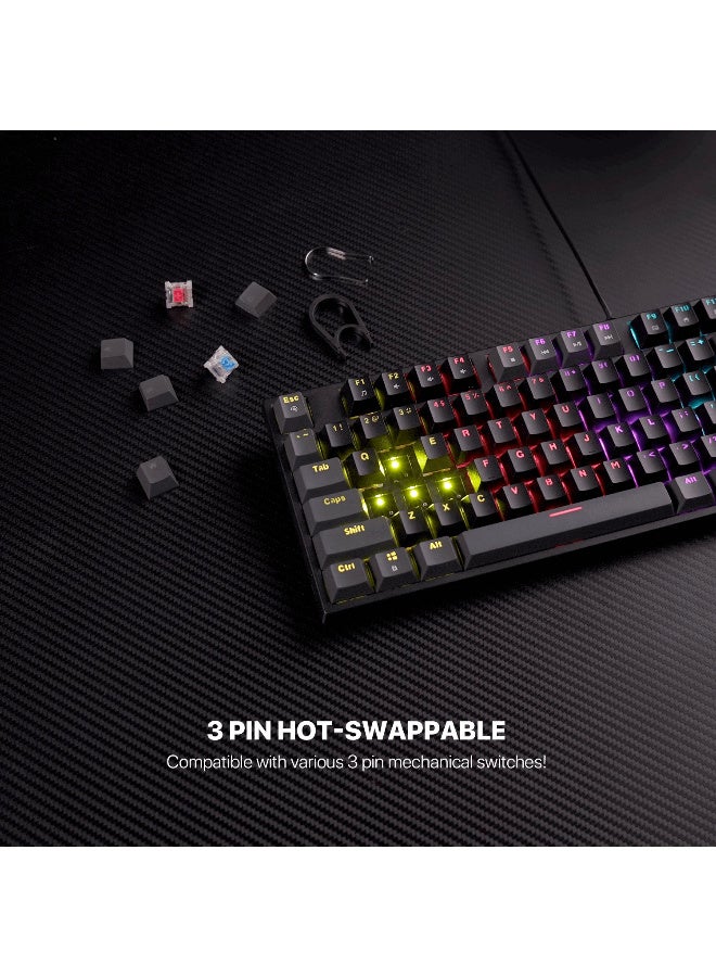 فانتيك ATOM MK876 V2 TKL RGB Mechanical Gaming Keyboard - Image 3