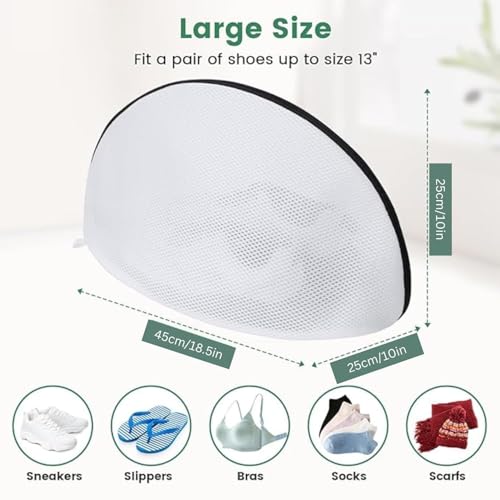 AADIVY Laundry Bag for Shoes & Delicates – Durable Mesh Washing Bag with Zipper, Travel Organizer, Machine Wash Safe for Sneakers, Lingerie, Underwear, Socks & Baby Clothes (1 Pc, Black) - Image 2