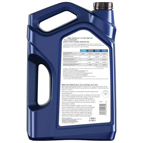 Shell Rotella T6 Full Synthetic 10W-30 Diesel Engine Oil, 1 Gallon (3 Pack) - Image 2