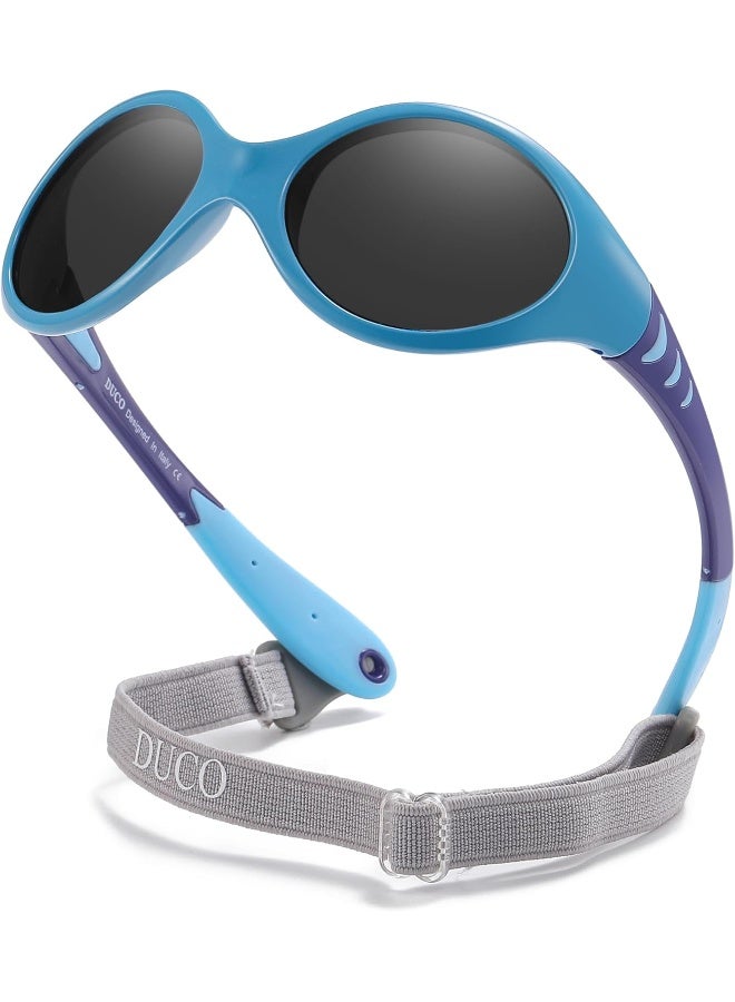 Duco Baby Sunglasses for Baby & Toddler, Strap and Case Included, Ages 0-3 Years - Image 1